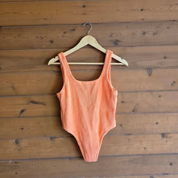 Kut & So Ribbed One Piece Swimsuit Tummy Control Scoop Back NWT L/XL High Cut - Picture 2 of 6